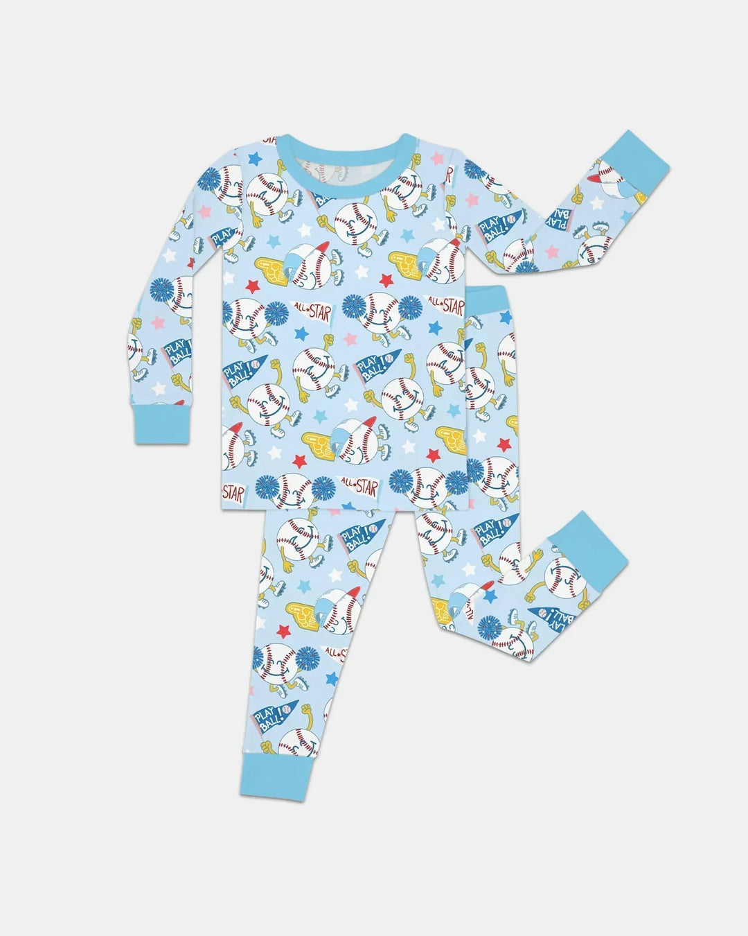 Baseball Crew Bamboo Two Piece Long Sleeve Pajama Set