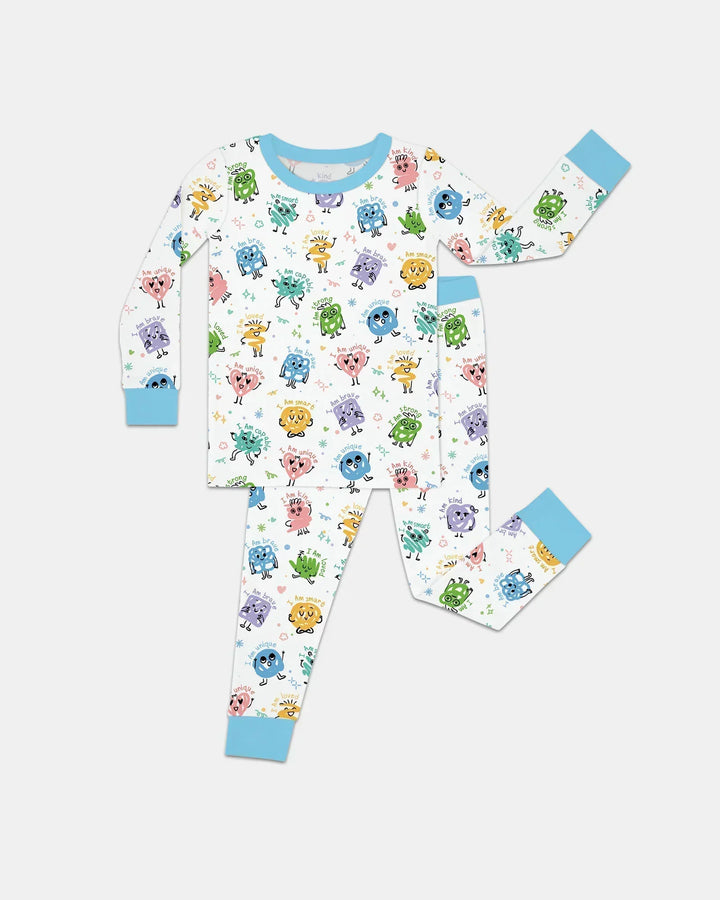 Positive Affirmations Bamboo Two Piece Long Sleeve Pajama Set