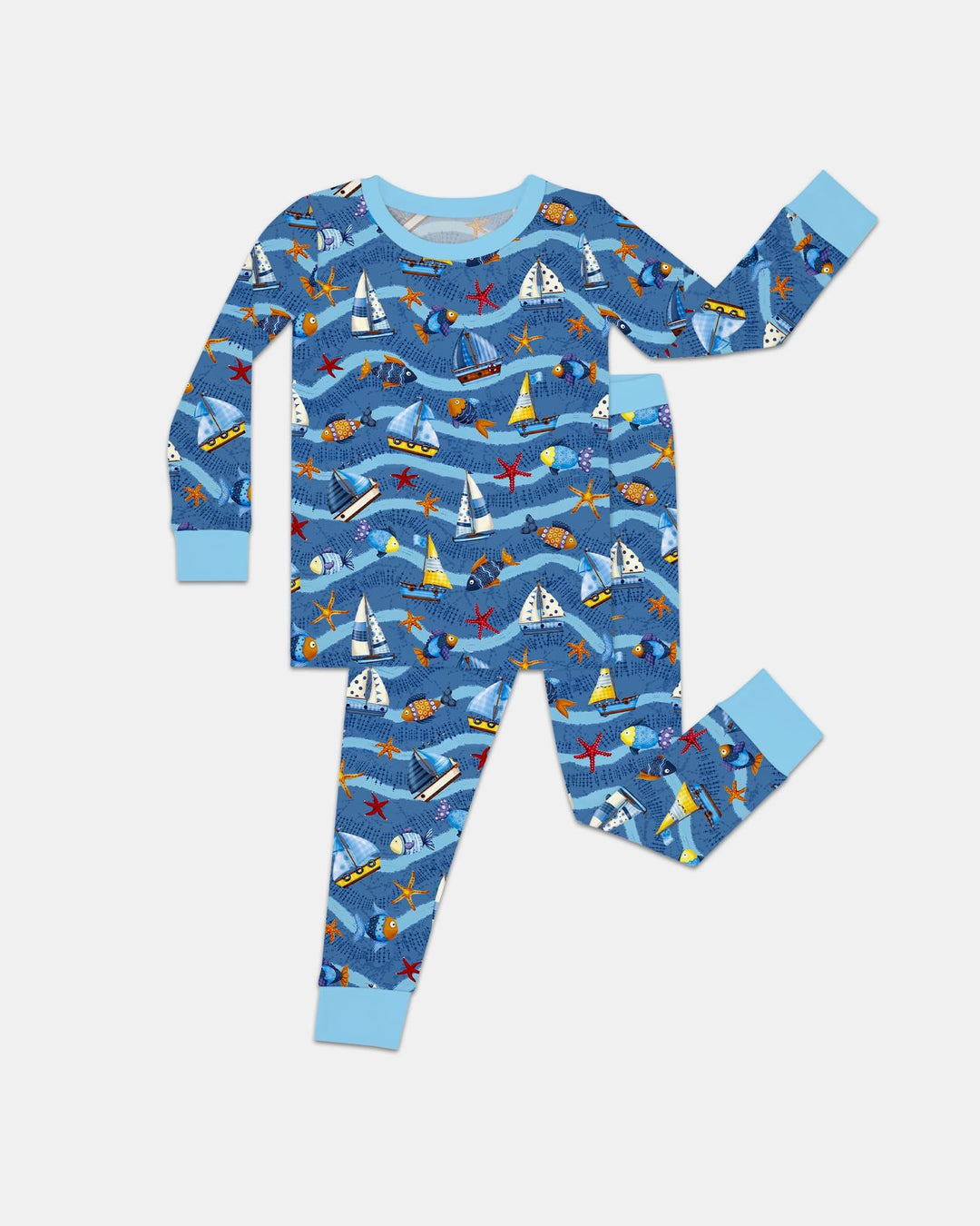 Blue Sail La Vie Family Matching Bamboo Two Piece Long Sleeve Pajama Set