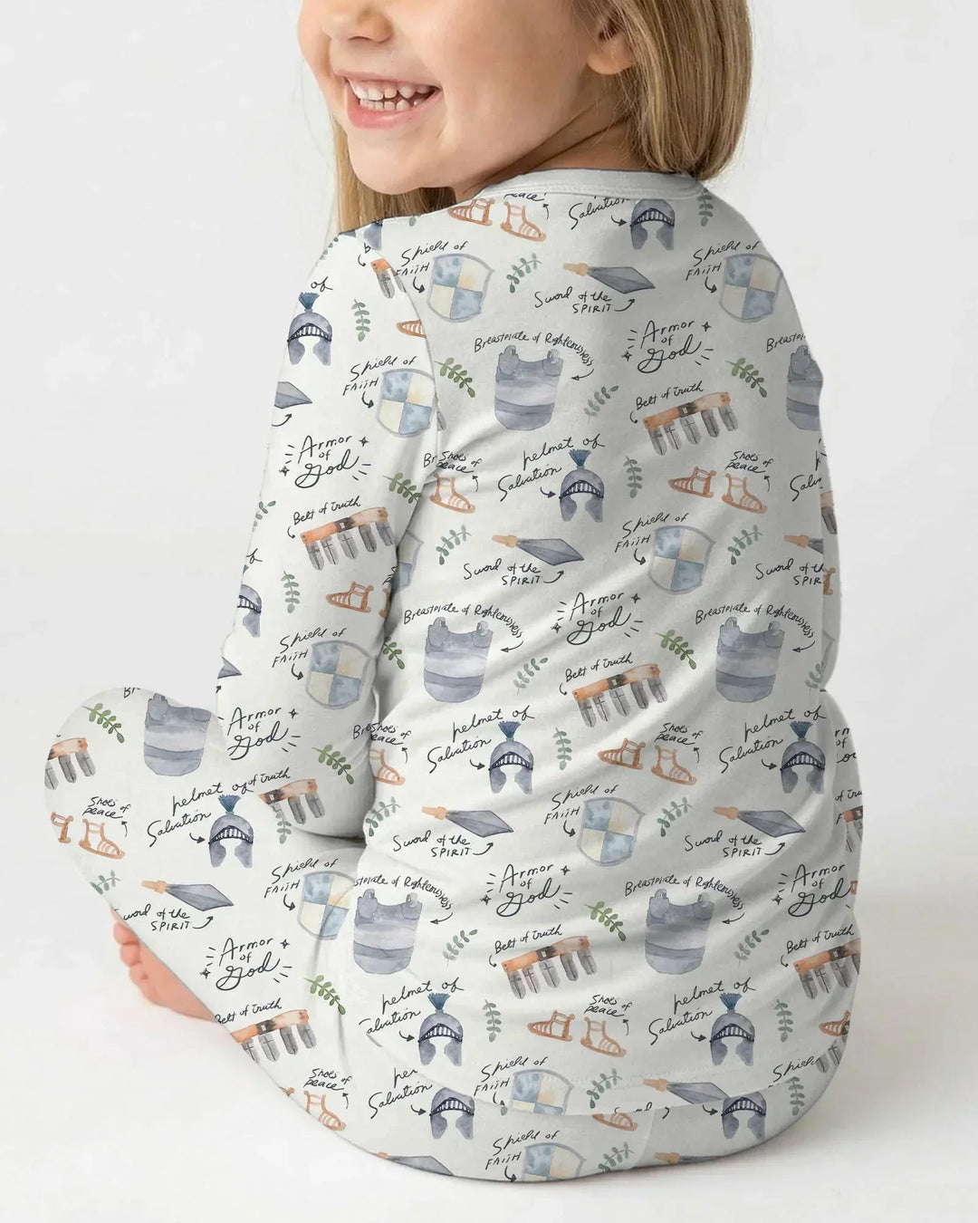 Ephesians 6:10-18 Armor of God Bamboo Two Piece Long Sleeve Pajama Set