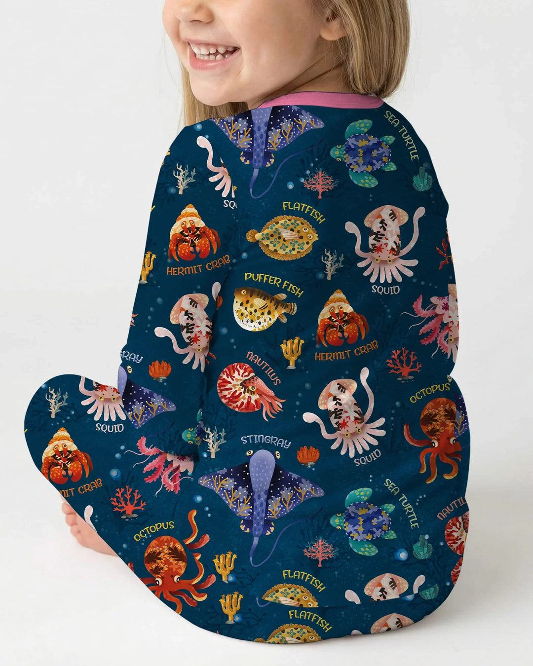 Deep Blue Wonders Bamboo Two Piece Long Sleeve Pajama Set
