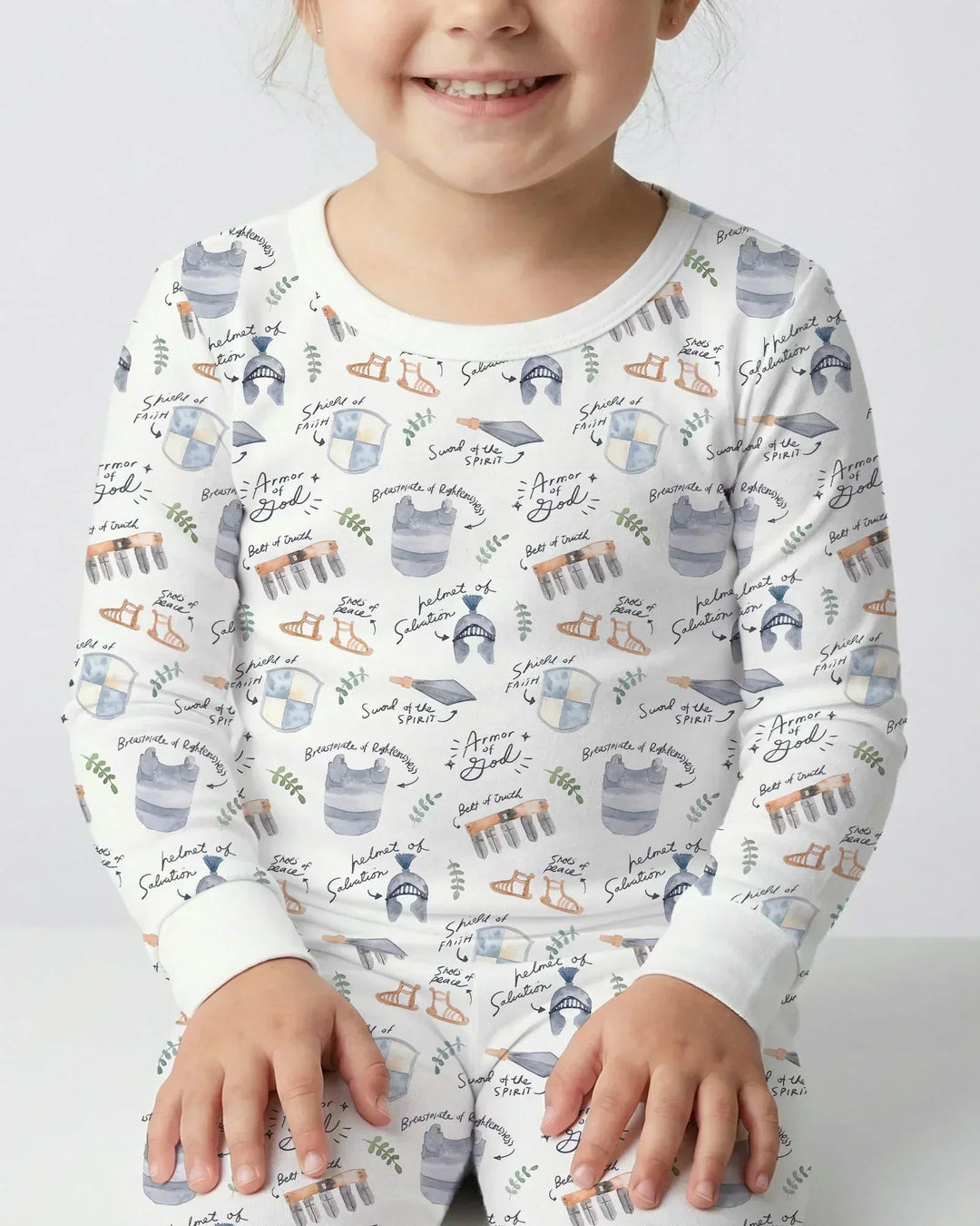 Ephesians 6:10-18 Armor of God Bamboo Two Piece Long Sleeve Pajama Set