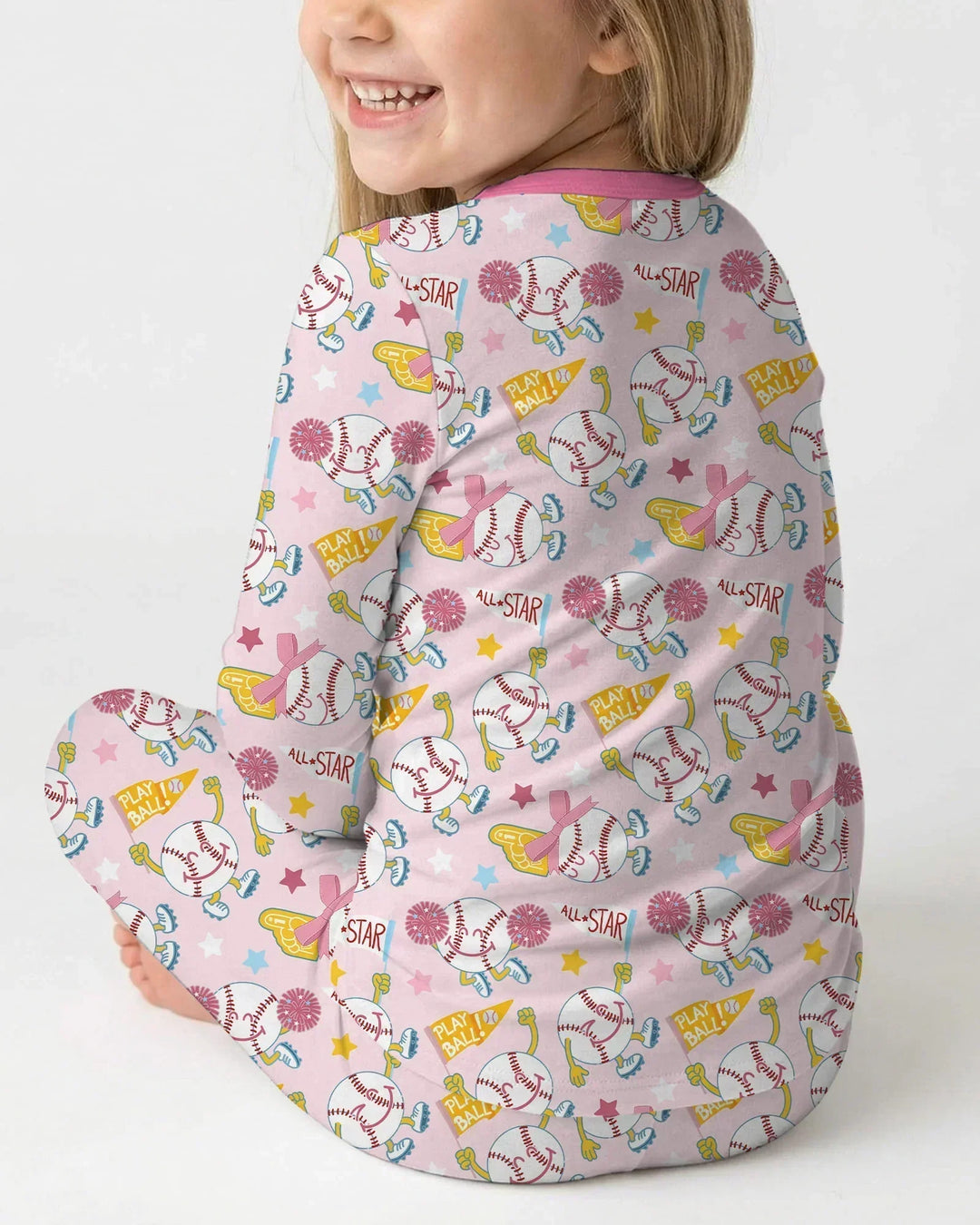 Baseball Crew Bamboo Two Piece Long Sleeve Pajama Set