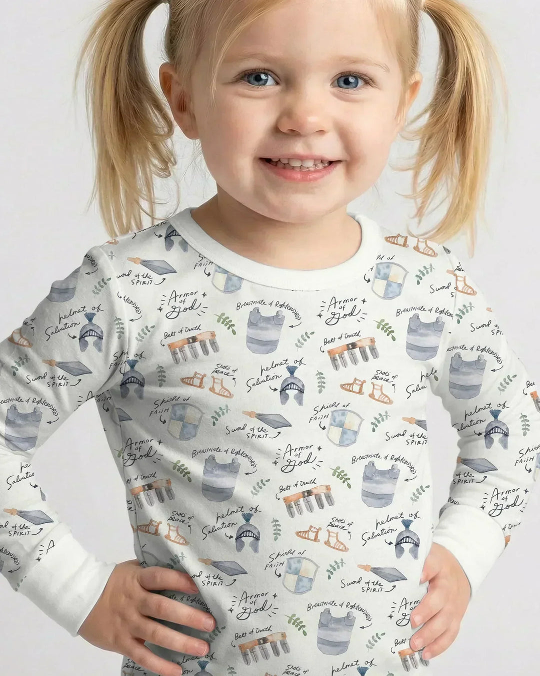 Ephesians 6:10-18 Armor of God Bamboo Two Piece Long Sleeve Pajama Set