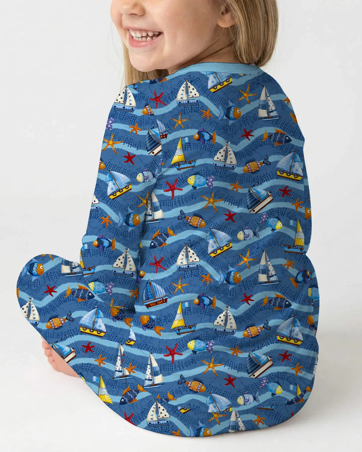 Blue Sail La Vie Family Matching Bamboo Two Piece Long Sleeve Pajama Set