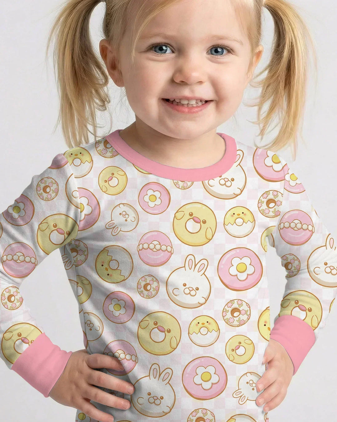 Easter Donuts Bamboo Two Piece Long Sleeve Pajama Set