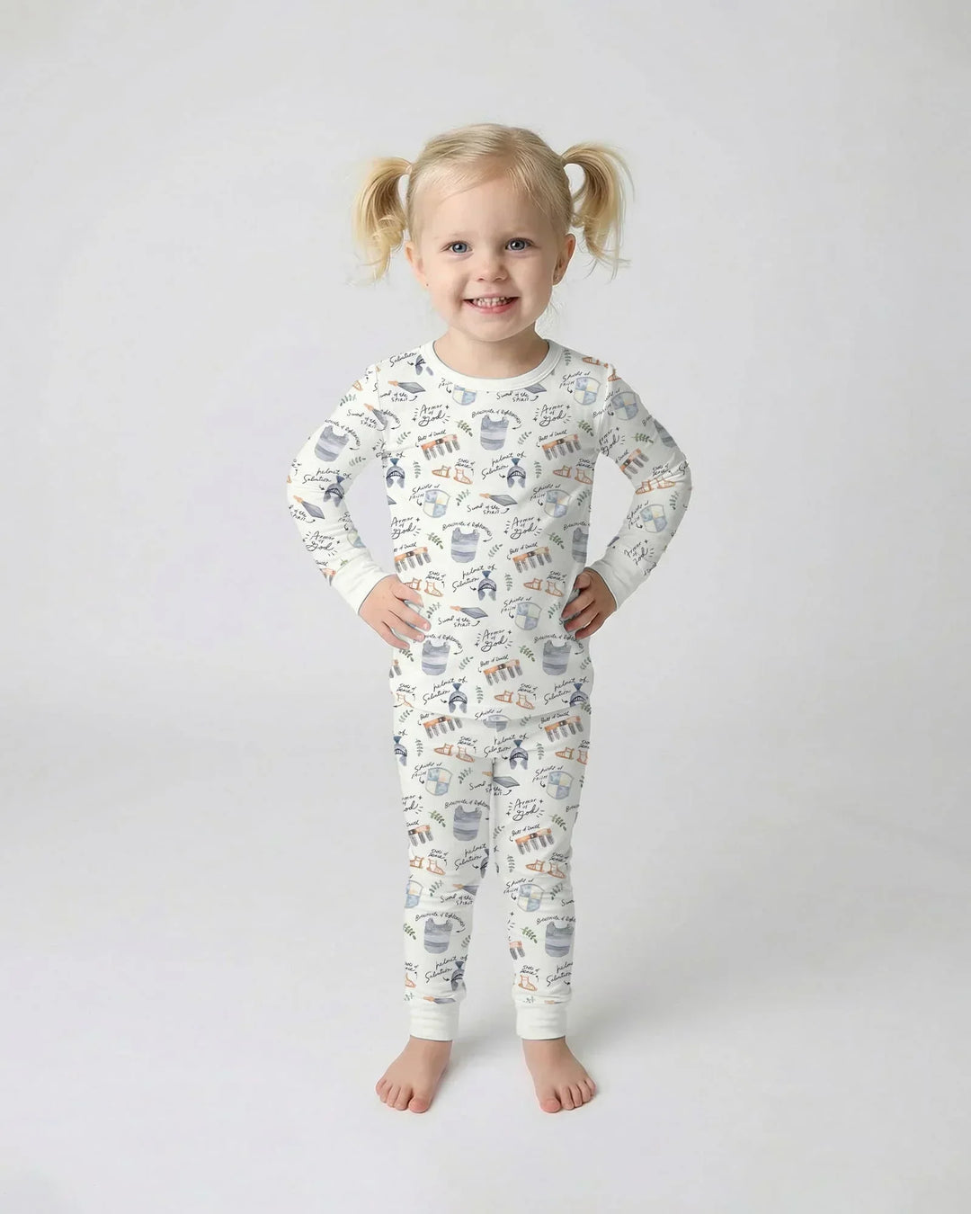 Ephesians 6:10-18 Armor of God Bamboo Two Piece Long Sleeve Pajama Set