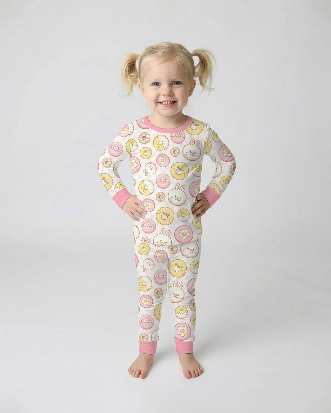 Easter Donuts Bamboo Two Piece Long Sleeve Pajama Set