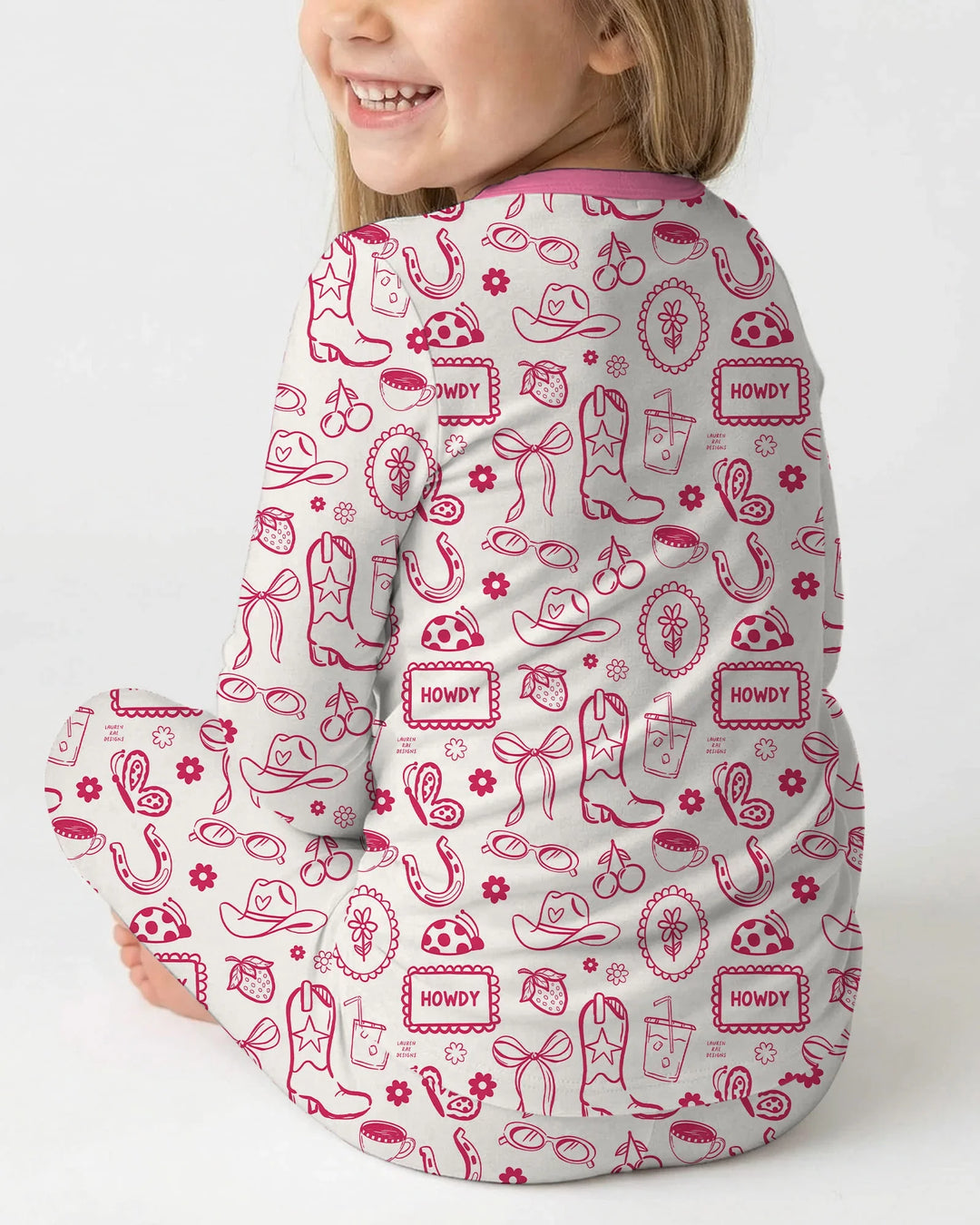 Doodle Wild West Cowgirl Bamboo Two Piece Long Sleeve Pajama Set