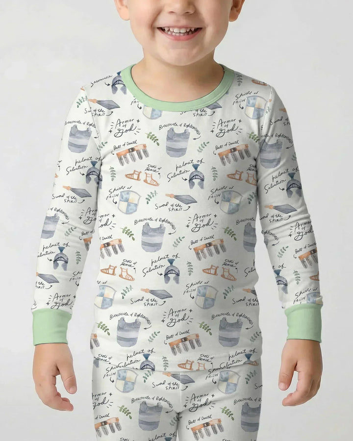 Ephesians 6:10-18 Armor of God Bamboo Two Piece Long Sleeve Pajama Set