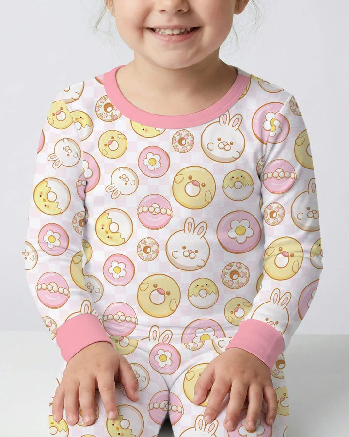 Easter Donuts Bamboo Two Piece Long Sleeve Pajama Set