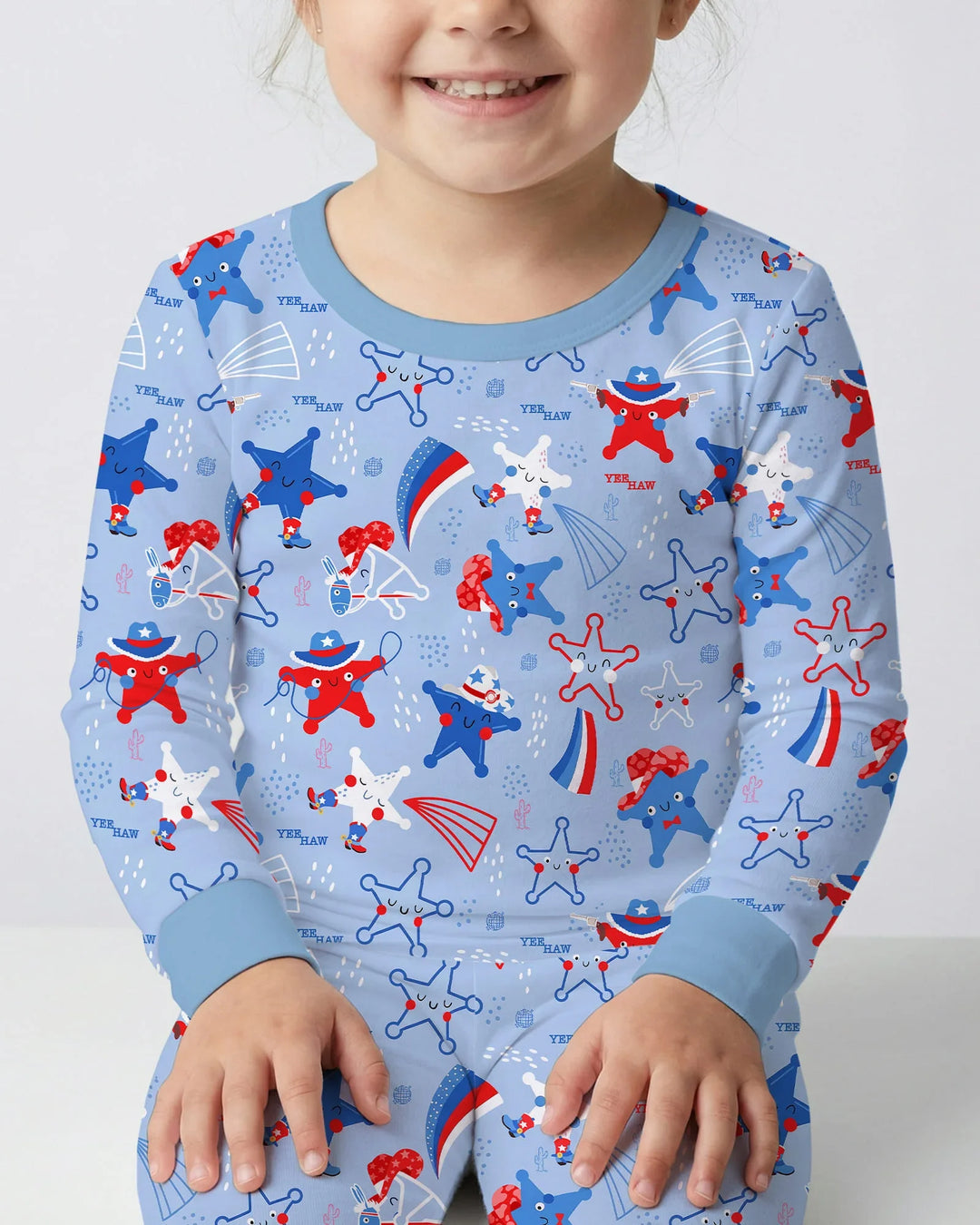 Howdy America Star Bamboo Two Piece Long Sleeve Pajama Set
