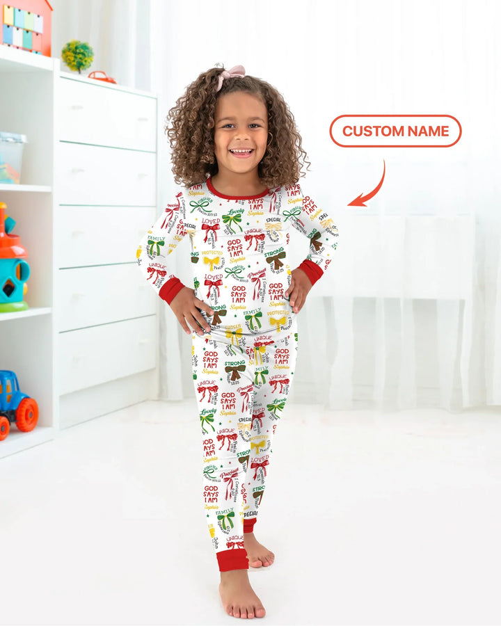 Juneteenth God Says I AM Bamboo Two Piece Long Sleeve Pajama Set