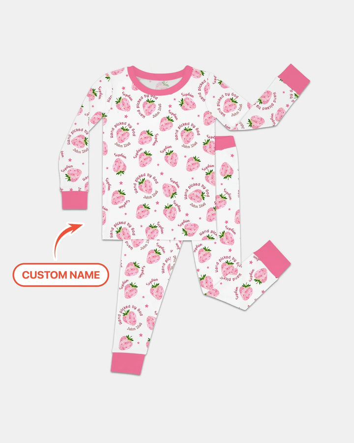 Hand Picked By God Custom Name Bamboo Two Piece Long Sleeve Pajama Set