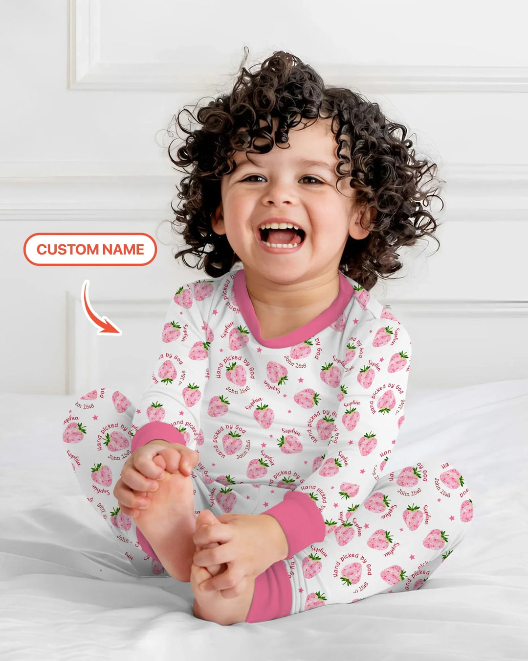 Hand Picked By God Custom Name Bamboo Two Piece Long Sleeve Pajama Set