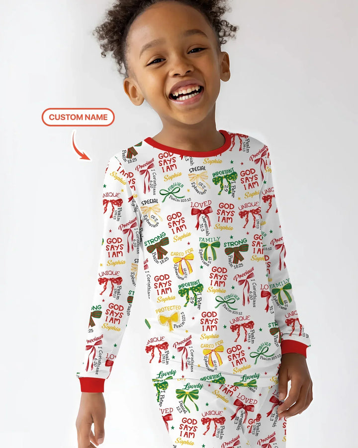 Juneteenth God Says I AM Bamboo Two Piece Long Sleeve Pajama Set