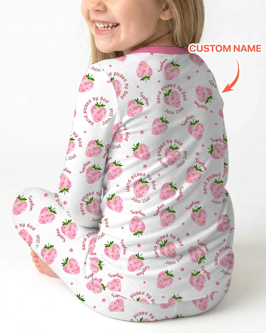 Hand Picked By God Custom Name Bamboo Two Piece Long Sleeve Pajama Set