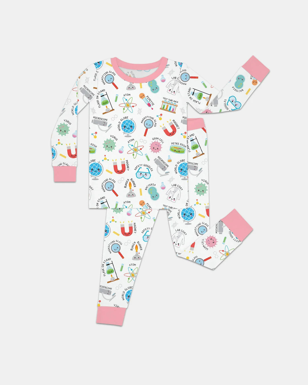 Science Fun Family Matching Bamboo Two Piece Long Sleeve Pajama Set