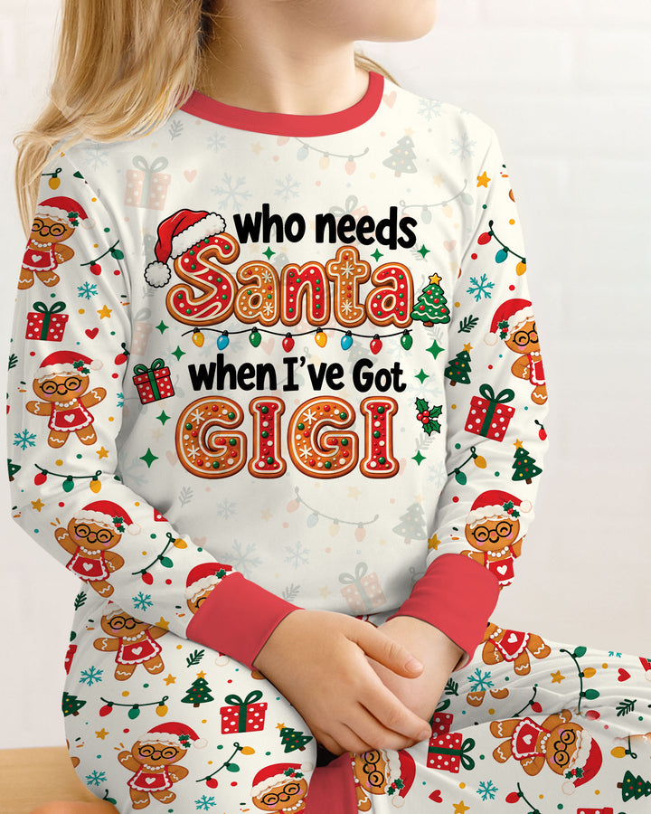 Who Needs Santa When I've Got Grandma Bamboo Two Piece Long Sleeve Pajama Set