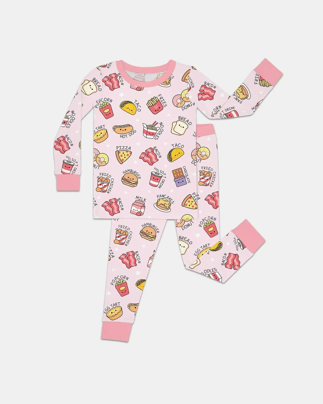 Kawaii Yummy Food Bamboo Two Piece Long Sleeve Pajama Set