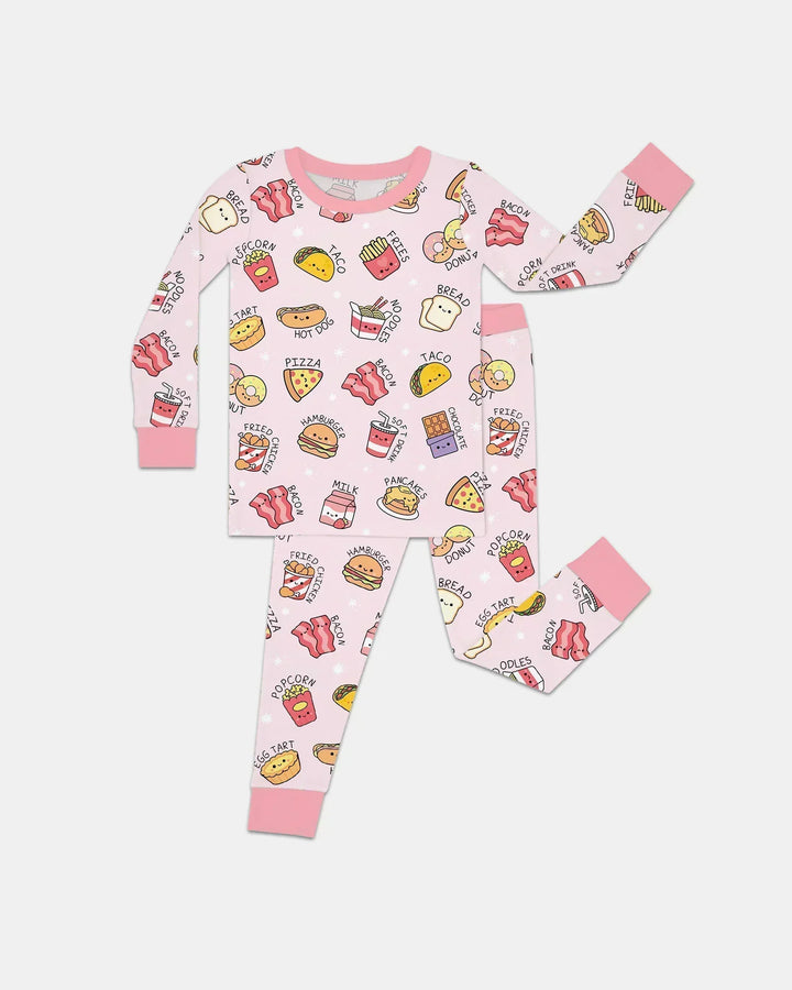 Kawaii Yummy Food Bamboo Two Piece Long Sleeve Pajama Set