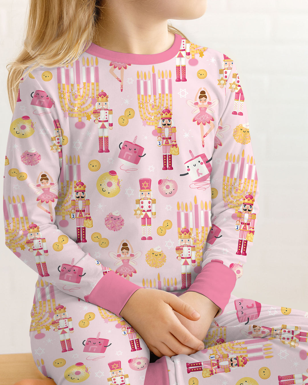 Hanukkah Nutcracker King Family Matching Bamboo Two Piece Long Sleeve Pajama Set