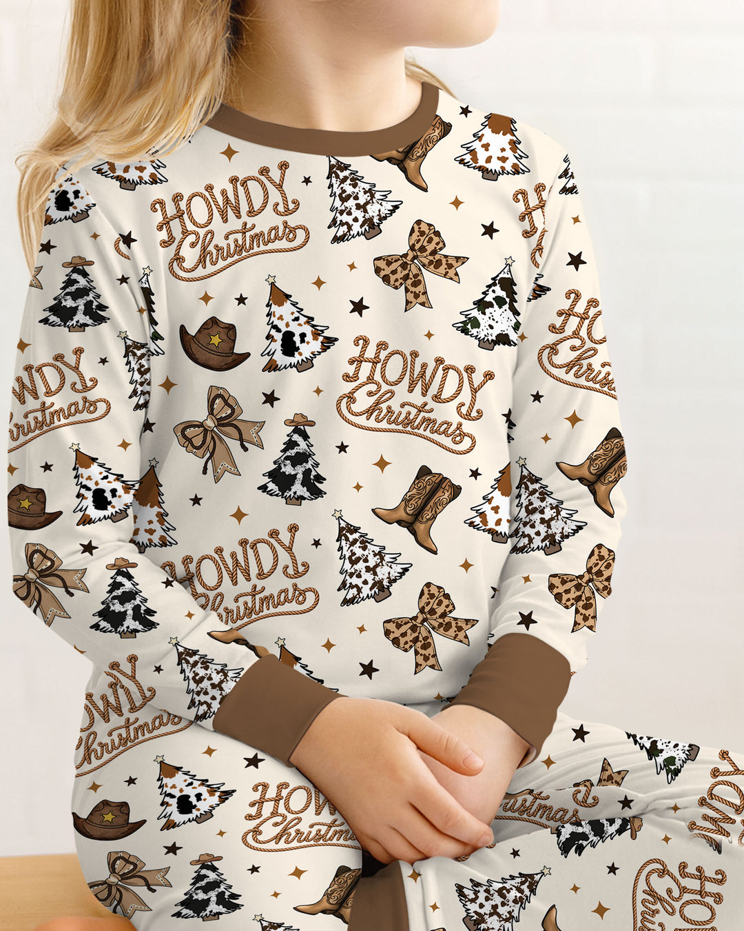 Coquette Western Howdy Christmas Bamboo Two Piece Long Sleeve Pajama Set