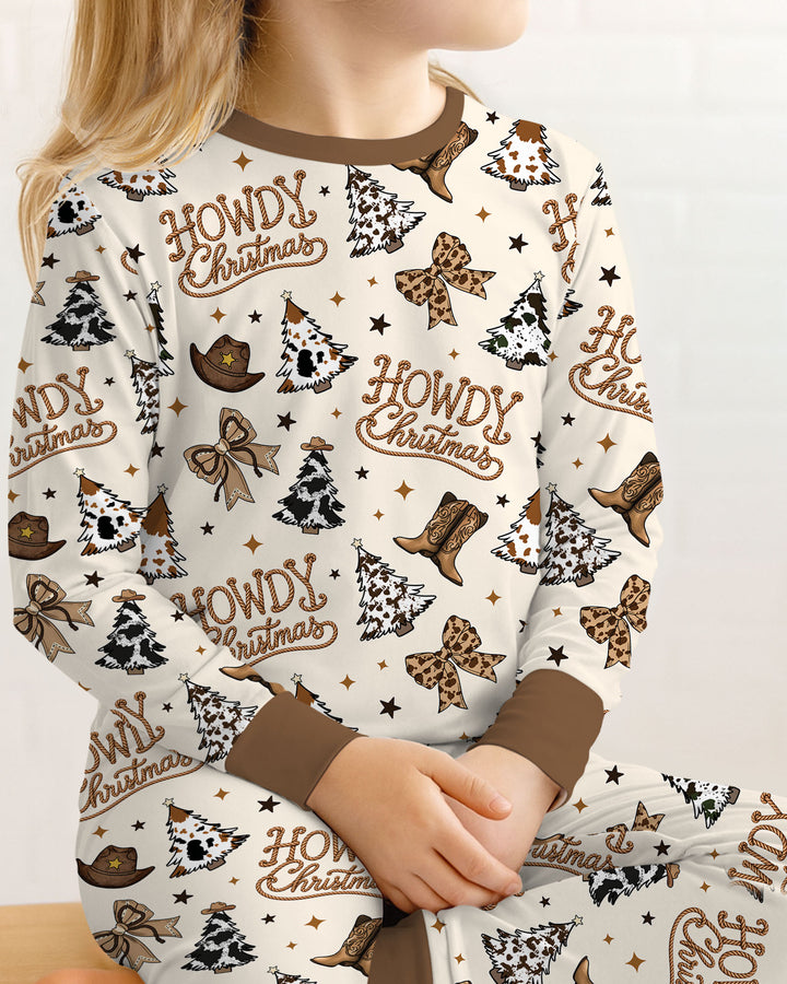 Coquette Western Howdy Christmas Bamboo Two Piece Long Sleeve Pajama Set