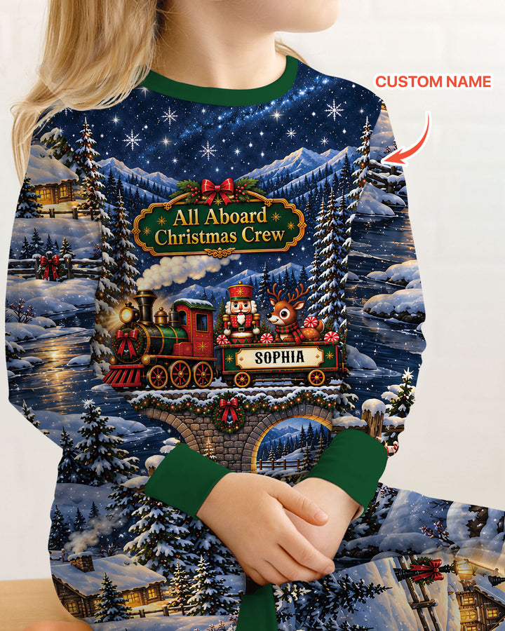 All Aboard Christmas Crew Bamboo Two Piece Long Sleeve Pajama Set