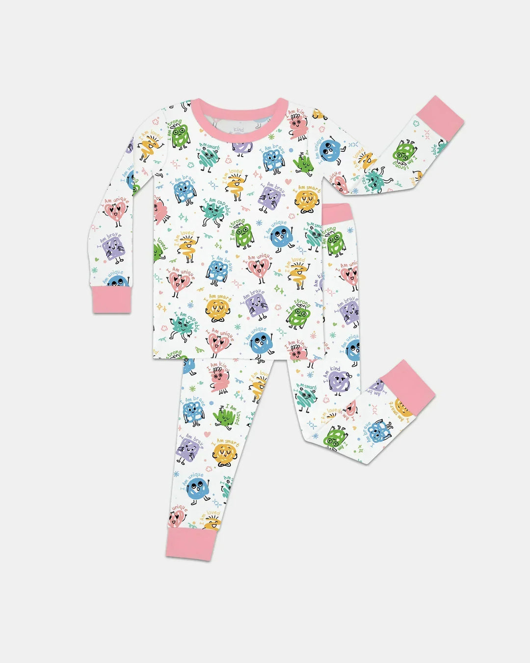 Positive Affirmations Bamboo Two Piece Long Sleeve Pajama Set