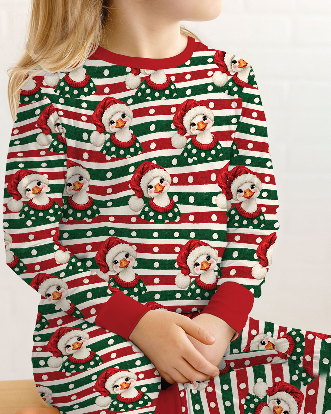 Santa Duck Bamboo Two Piece Long Sleeve Pajama Set