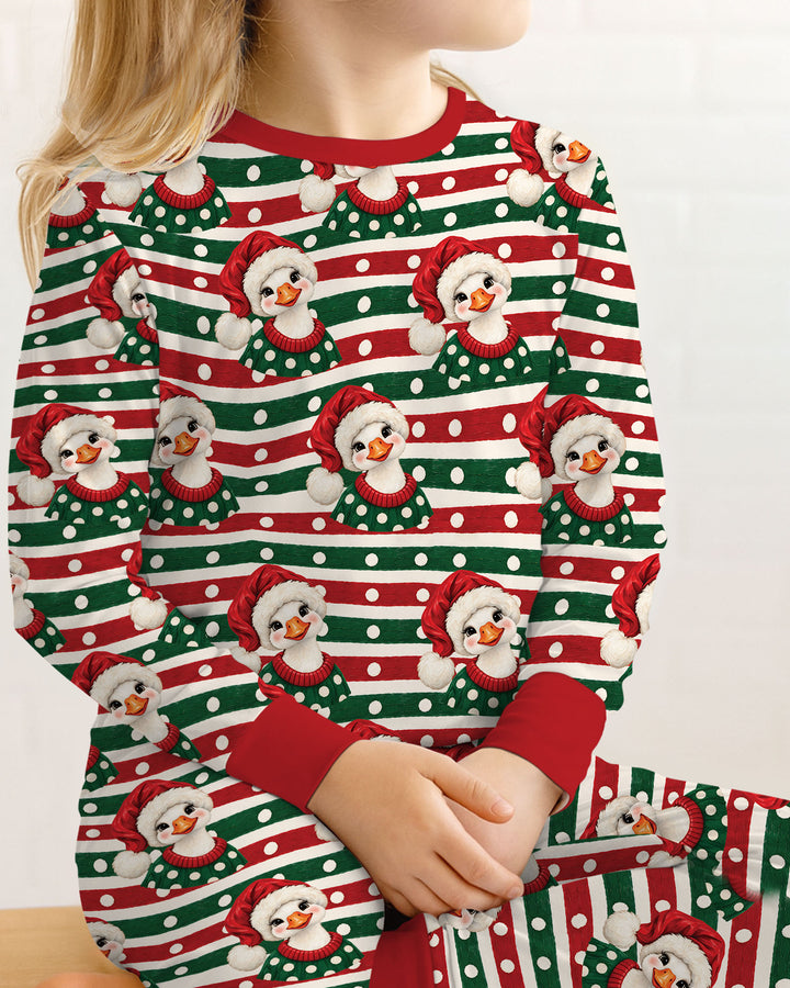 Santa Duck Bamboo Two Piece Long Sleeve Pajama Set