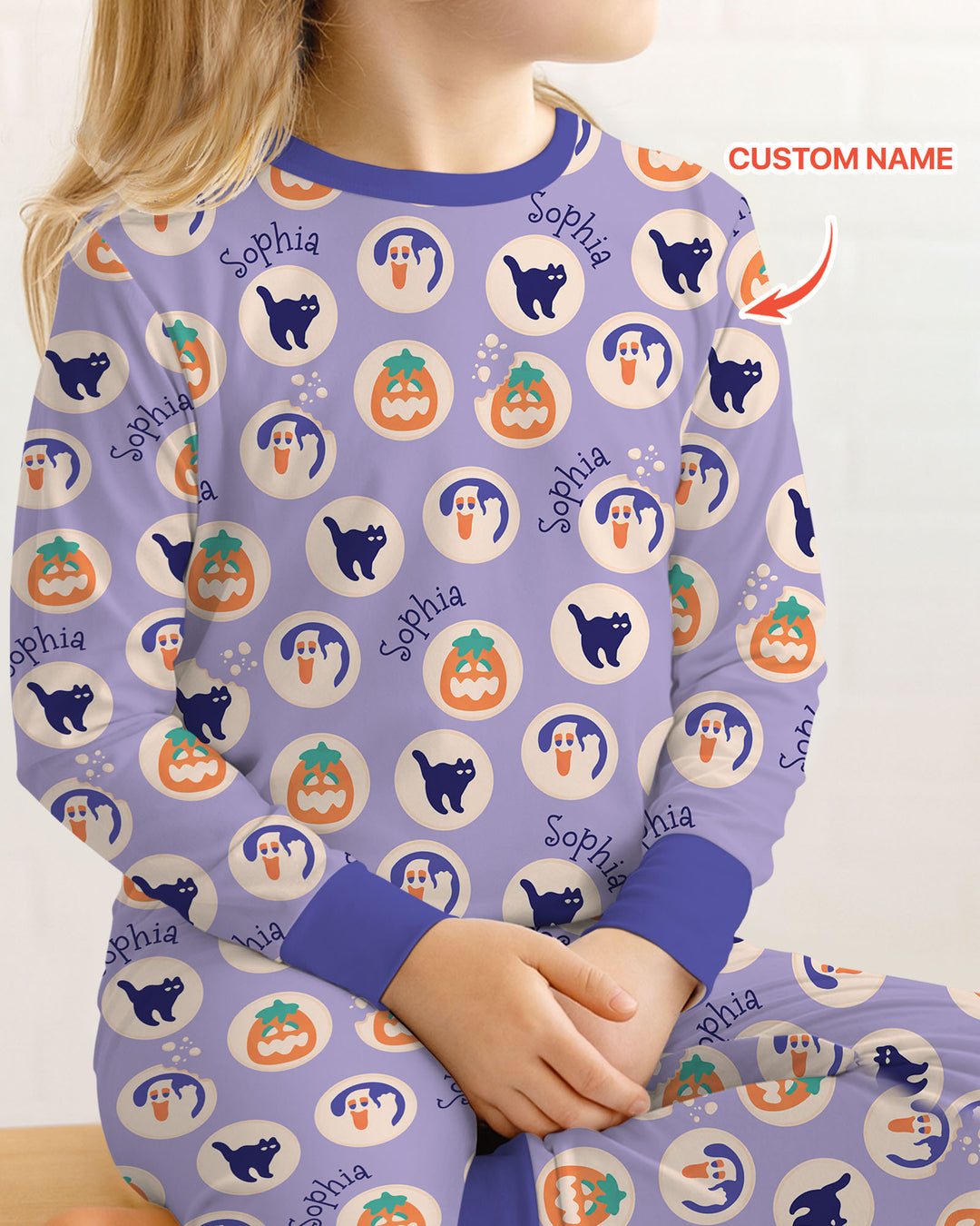 Boo Crew Custom Name Bamboo Two Piece Long Sleeve Pajama Set