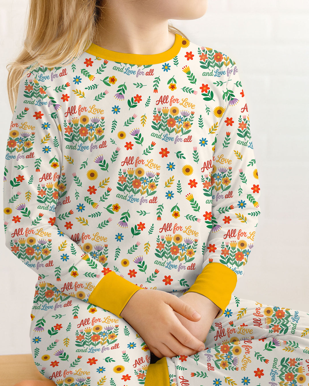 Love For All Family Matching Bamboo Two Piece Long Sleeve Pajama Set