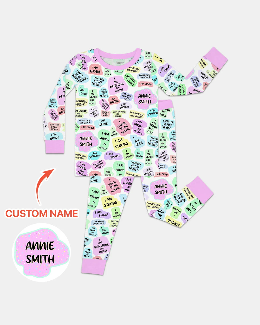 Mom & Baby Daily Affirmation Bamboo Two Piece Long Sleeve Pajama Set