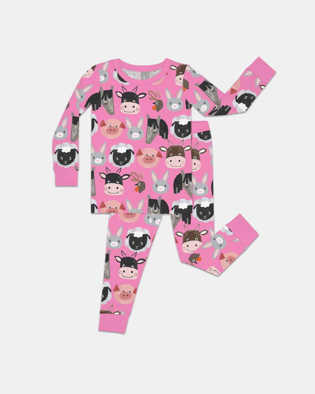Farm Friends Family Matching Bamboo Two Piece Long Sleeve Pajama Set