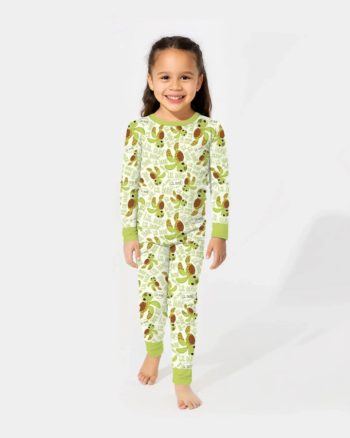 Father and Son Turtle Bamboo Two Piece Long Sleeve Pajama Set