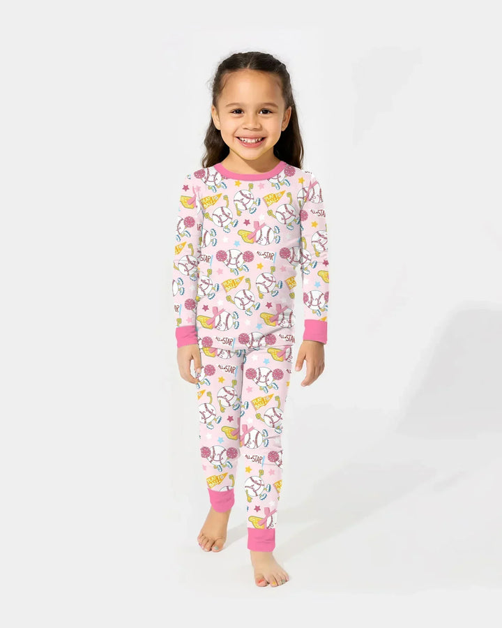 Baseball Crew Bamboo Two Piece Long Sleeve Pajama Set