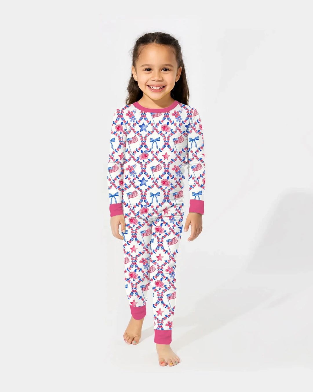 Americana Bloom Two Piece Long Sleeve Pajama Set