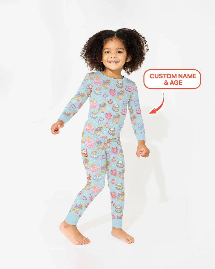 Custom Princess Baby Birthday Bamboo Two Piece Long Sleeve Pajama Set
