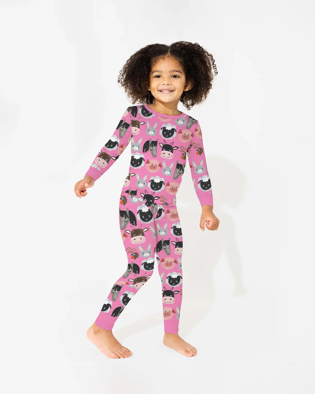 Farm Friends Family Matching Bamboo Two Piece Long Sleeve Pajama Set