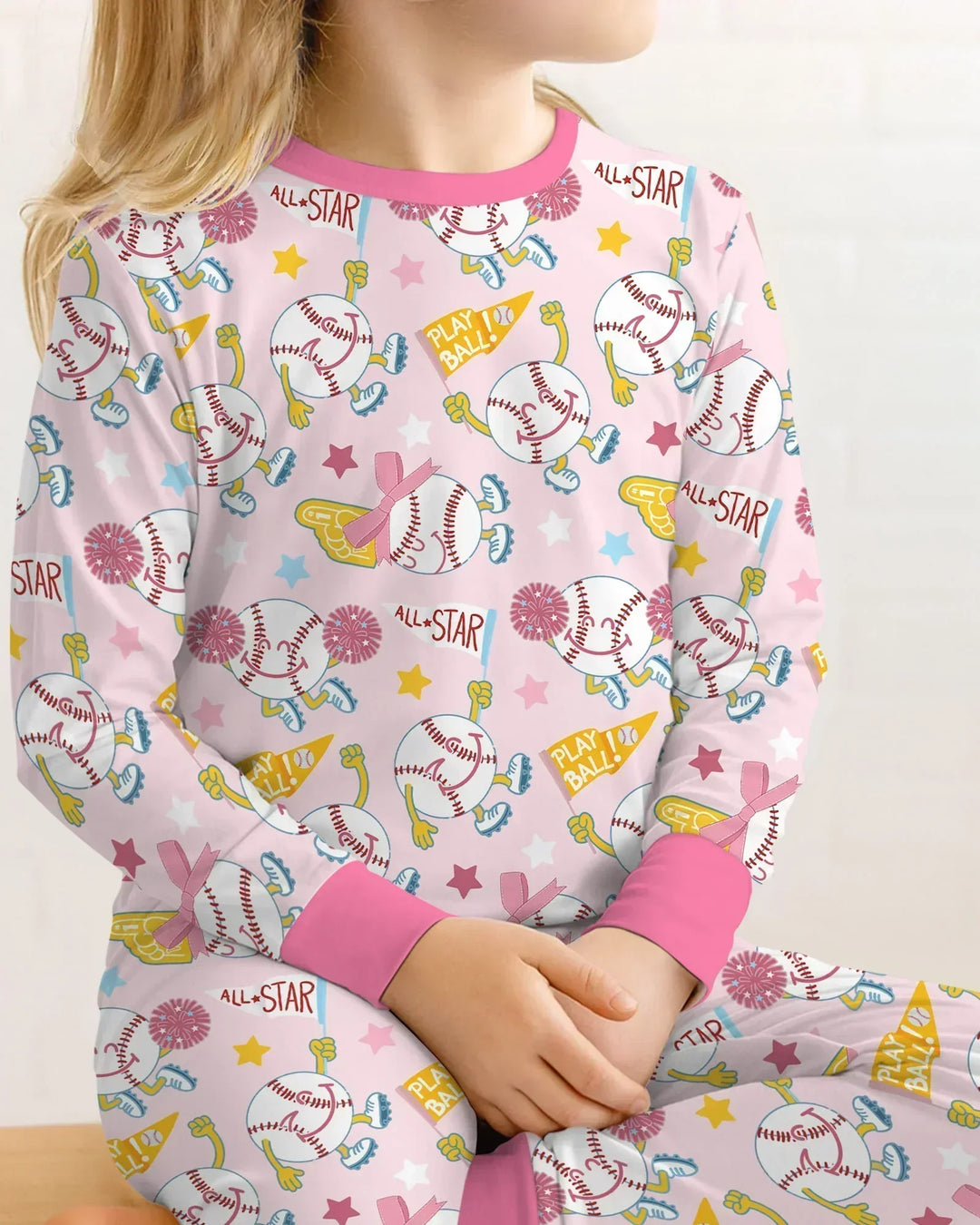 Baseball Crew Bamboo Two Piece Long Sleeve Pajama Set