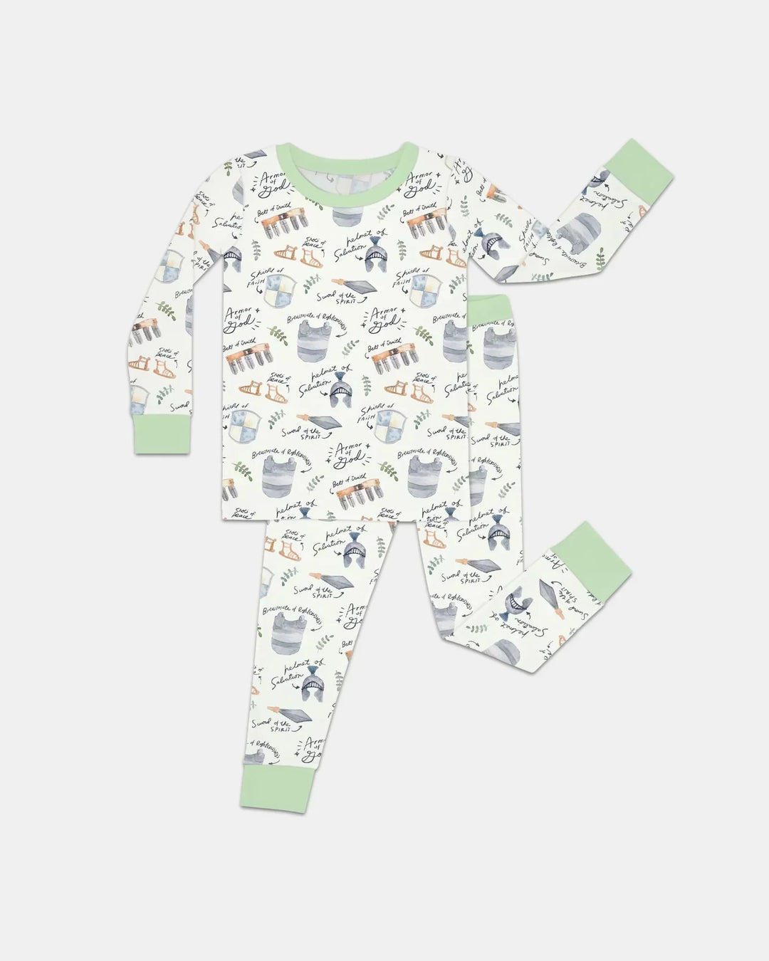 Ephesians 6:10-18 Armor of God Bamboo Two Piece Long Sleeve Pajama Set