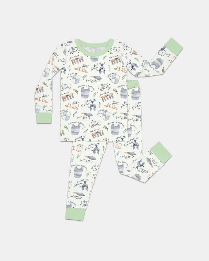 Ephesians 6:10-18 Armor of God Bamboo Two Piece Long Sleeve Pajama Set