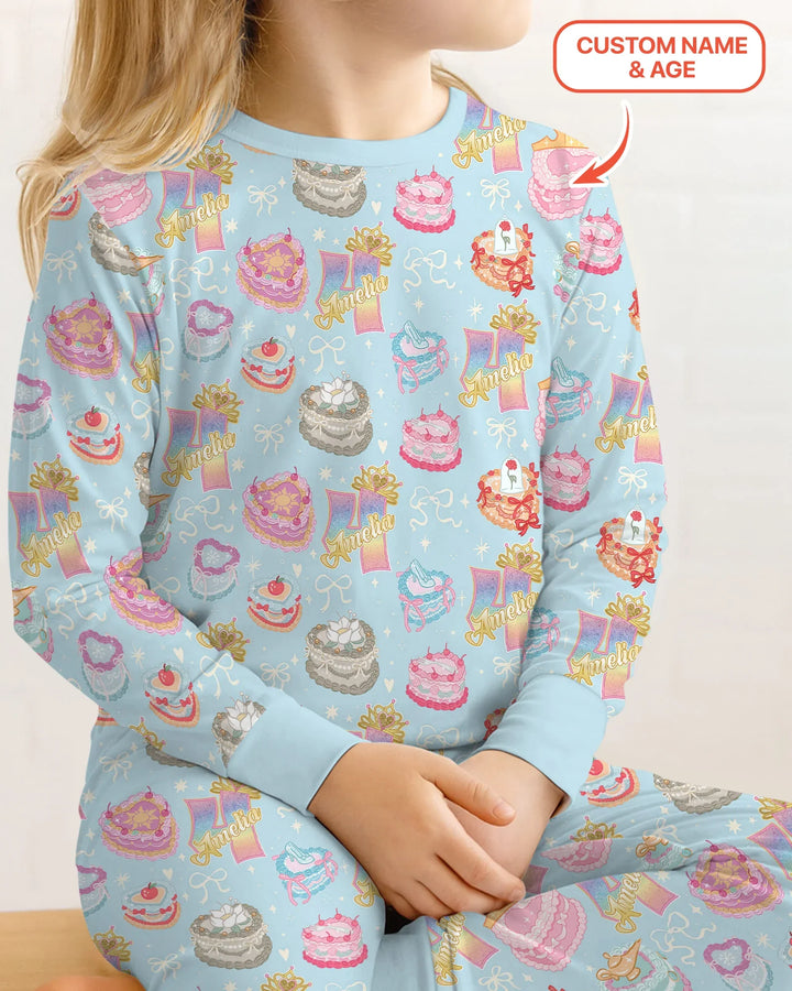 Custom Princess Baby Birthday Bamboo Two Piece Long Sleeve Pajama Set