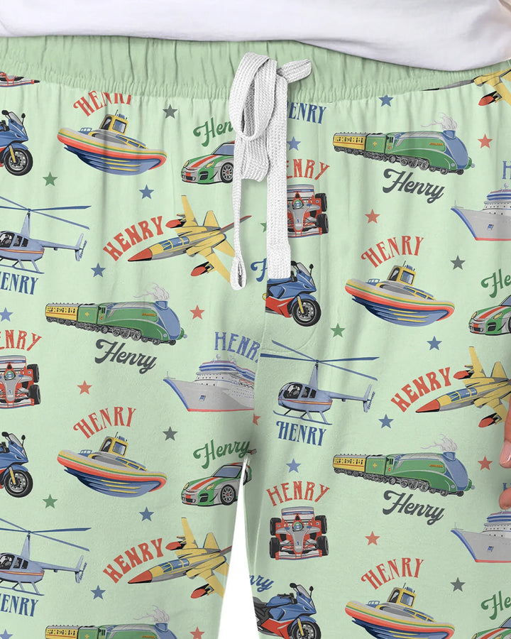 Fast Lane Custom Name Daddy & Me Matching Bamboo Men's Pajama Set