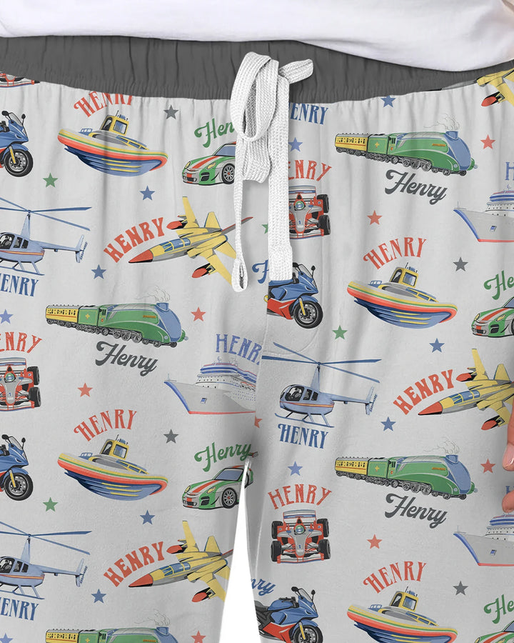 Fast Lane Custom Name Daddy & Me Matching Bamboo Men's Pajama Set