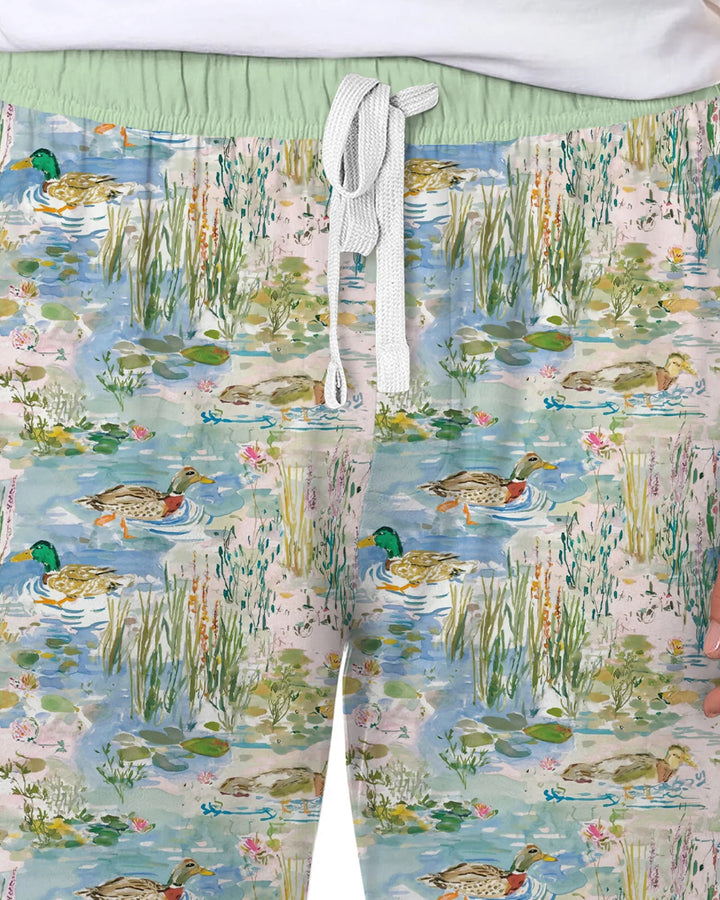 Watercolor Mallard Duck Bamboo Men's Pajama Set