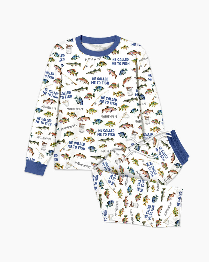 He Called Me To Fish Daddy & Me Matching Men's Pajama Set