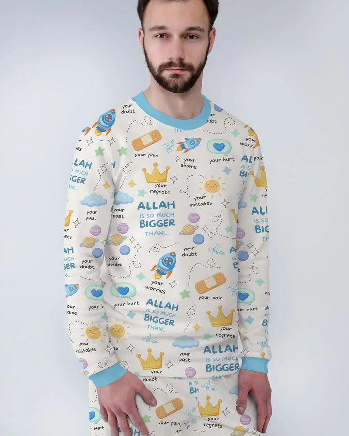 "Allah Is So Much Bigger Than..." Family Matching Bamboo Men's Pajama Set